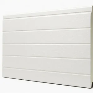 Panel seccional blanco de 40mm con acabado gofrado acanalado