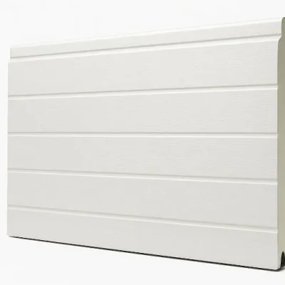 Panel seccional blanco de 40mm con acabado gofrado acanalado